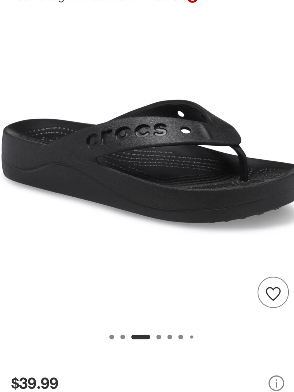 CROCS Women’s Black Platform Flip Sandal